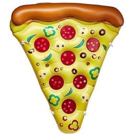 GREENCO GIANT INFLATABLE PIZZA POOL FLOAT LOUNGER WITH CONNECTORS 6 X 5 FEET