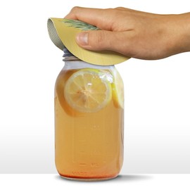 Pineapple on Yellow Background Round Rubber Non-Slip Jar Gripper Lid Opener