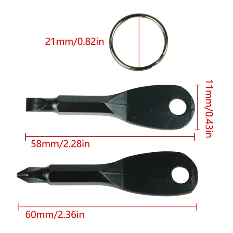 2 Pack Keyring Screwdriver, Portable Phillips Flathead Keychain Screwdriver Outdoor