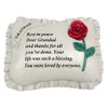 David Fischhoff Grandad Red Rose Memorial Pillow, Poly Resin, Cream,