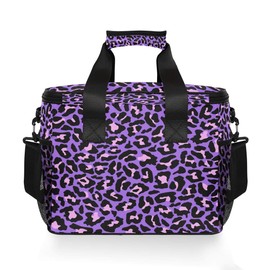 MNSRUU Neon Purple Leopard Cooler Bag - Insulated Lunch Totes Picnic & Beach Cooler - Leakproof Lunch Box Container