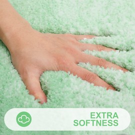 Homaxy Soft Bathroom Rug 40 x 60 cm, Non-Slip Washable Bath Mat Fluffy High Pile Bath Mat Microfibre Absorbent Bath Mat Shower Mat (Green)