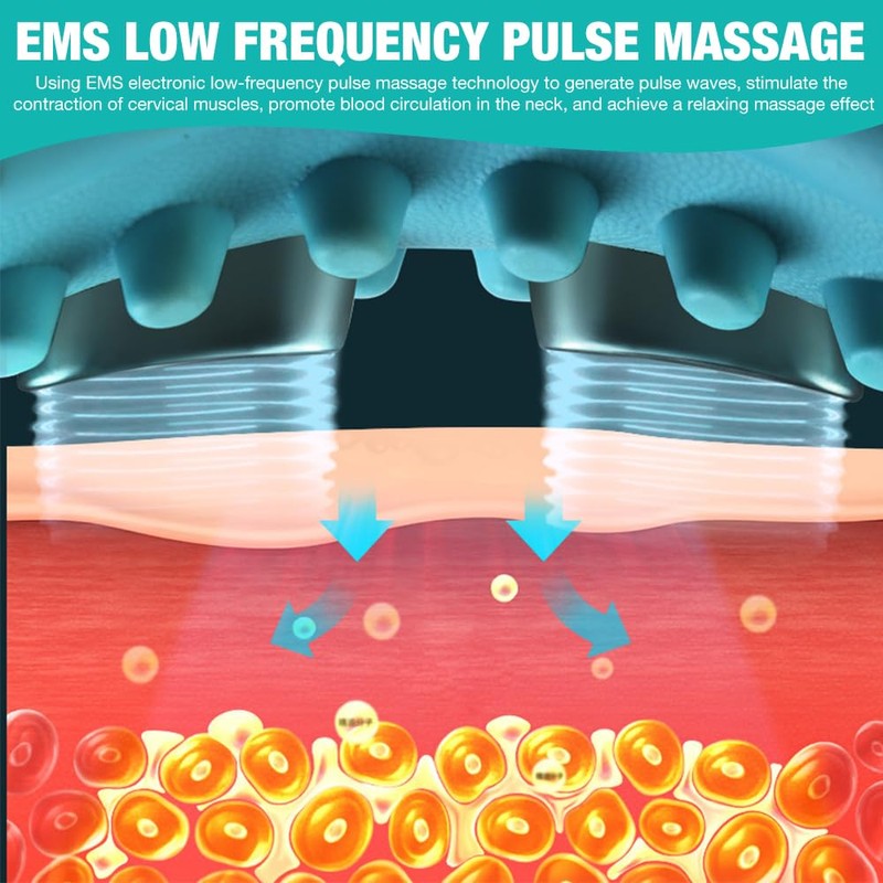 PLLYPE EMS Nackenmassagegerät Elektrisch mit Wärme, Hugterra Massager, Kabelloses Nacken