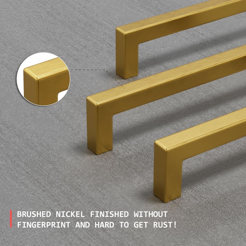 homdiy 10 Inch Gold Cabinet Handles 10 Pack Brushed Brass