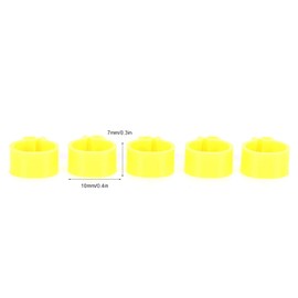 200Pcs 10mm Bird Leg Ring, Pigeons No Word Leg Ring Plastic Clip on Identification Tag Poultry Foot Band for Chicks, Pigeons, Parrots, Chickens(Yellow)