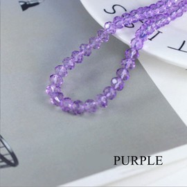 Chuxin 510 Pcs Glass Beads for Jewelry Making, 6mm Faceted Crystal Beads for Crafts Making, Purple Rondelle Glass Beads for Bracelets Wind Chimes Suncatchers