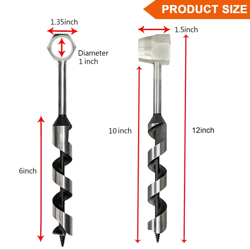 1 X 10 Upgrade Scotch Eye Wood Auger, Sharper Embedded