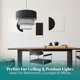 GIGGI 3-Tier Fabric Lamp Shade, 30cm Easy-Fit Ceiling Light Shade, Non-Electrical Pendant Lampshades for Ceiling Lights, Lamp Shades for Table Lamps, Floor Lamps, Living Room, Bedroom (Neutral Trio)