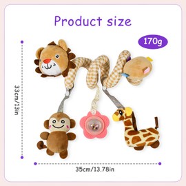 Esoes Newborn Spiral Car Sea & Stroller Activity, Baby Sensory Soft Hanging Toys for Babies 0-12 Months Boys Girls, High Contrast Newborn Toys, Car Seat Toys, Baby Rattles, Gifts for Girls Boys