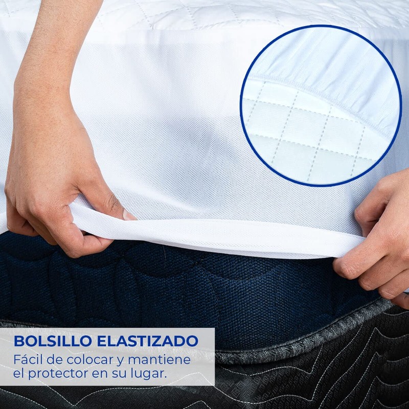 Spring Air Protector de Colchón Individual, Impermeable, Tecnología Skin System,