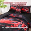Tasselily 6 Pcs Race Car Twin Bedding Set for Boys,Red