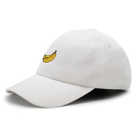 JPAK Banana Fruit Premium Dad Hat Embroidered Cotton Baseball Cap Monkey White