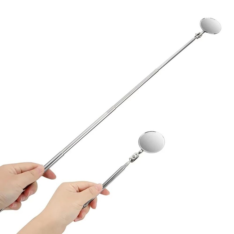 Telescopic Round Inspection Mirror – Extendable Handheld Automotive Inspection Tool,