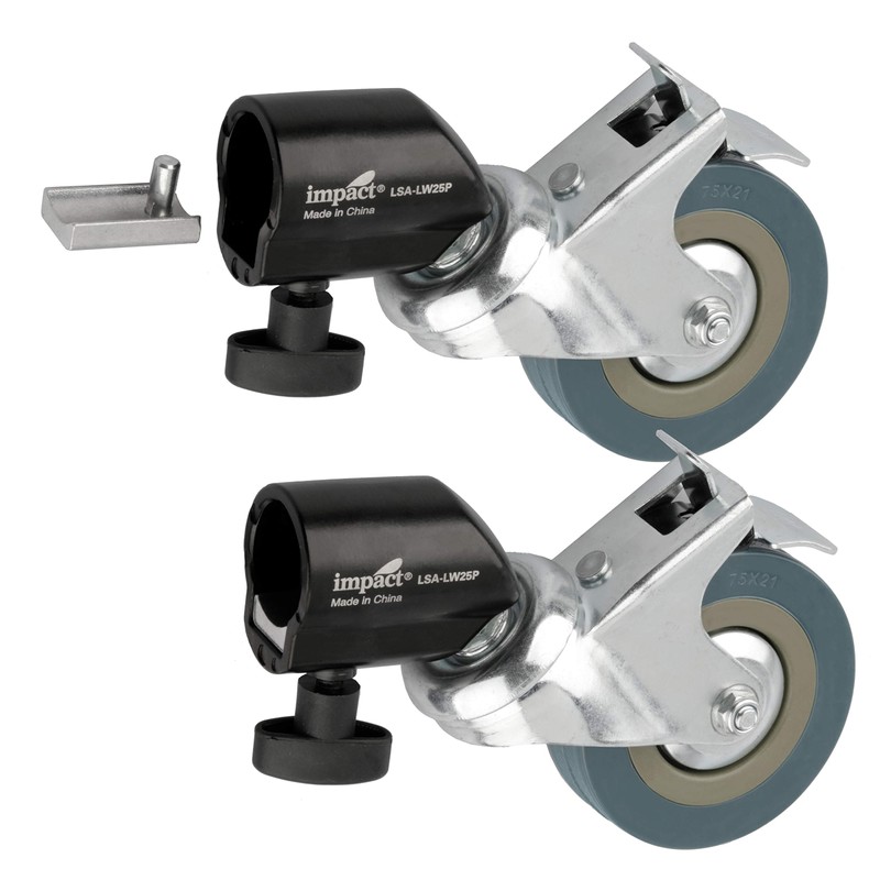 Impact Locking 3-Caster Set for 25mm Legs
