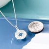 Sterling Silver Compass Necklace for Women, Cut-Out Compass Necklace, Wife