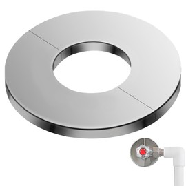 Stove Pipe Rosette, THETAG Cover Rosette Stainless Steel Heating Pipe Rosette, Stove Pipe Rosette Pipe Sleeve, Chimney Attachment, Stove Knee Rosette Chimney Hood Base Plate (White, 100 mm)