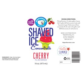 Cherry Hawaiian 🍧 Snow Cone Unsweetened Flavor Concentrate 16 Fl Oz Size (must add sugar and water)