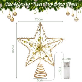 Sprinlot Christmas Tree Top Star, Christmas Tree Topper, Christmas Tree Topper Star, Tree Topper Christmas for Christmas Tree Decoration Party Birthday