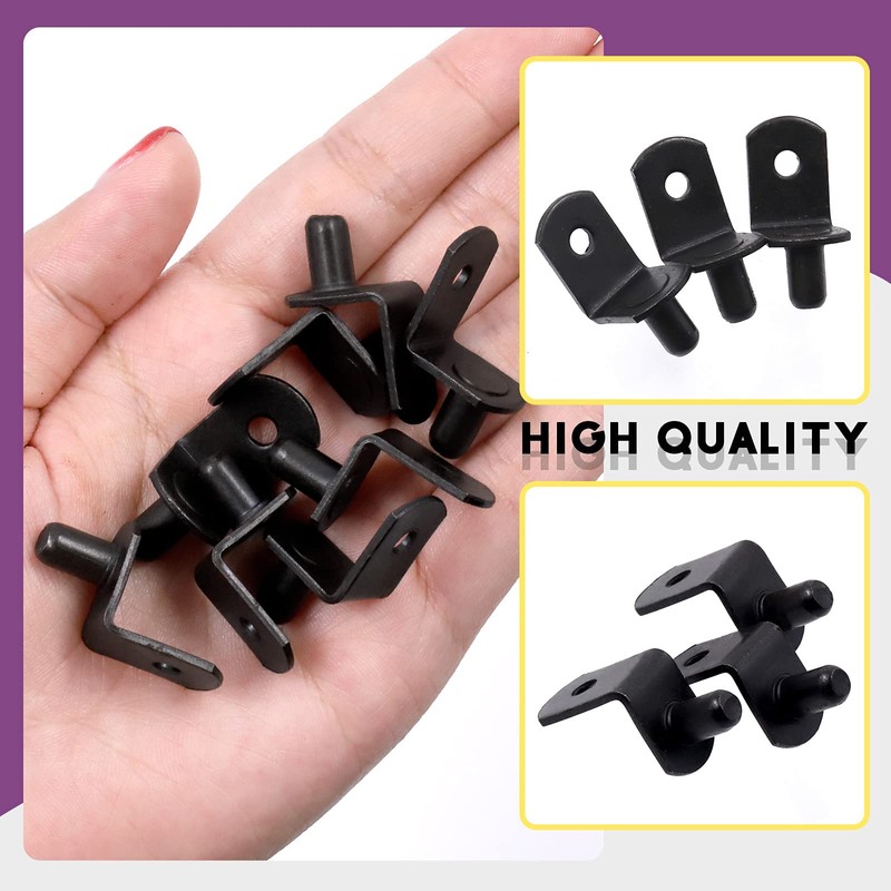 Swpeet 60 Pcs L-Shelf Pins, 6mm Black Support Pegs with