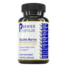 Premier Research Labs EPA DHA Marine Softgels - Omega 3 Fish Oil, EPA DHA Omega 3 Supplement, Fatty Acids for Women & Men, Natural - 90 Softgel Capsules