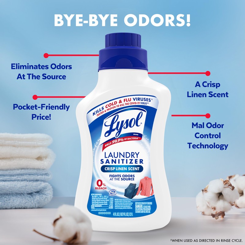 Lysol Disinfectant Laundry Sanitizer & Scent Booster, Laundry Detergent Additive,