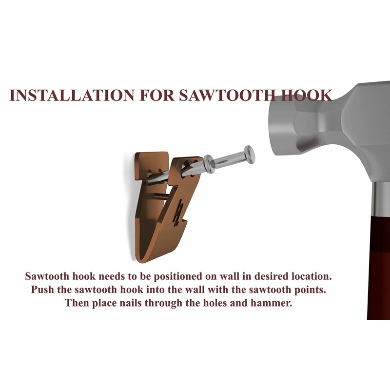 HangZ 15lb Canvas Sawtooth Hooks (50-Pack) Exclusively Designed to Work