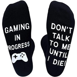 Do Not Disturb I'm Gaming Socks Gamer Socks Funny Christmas Gifts Stocking Stuffers for Teen Boys Kids Men Women Adults