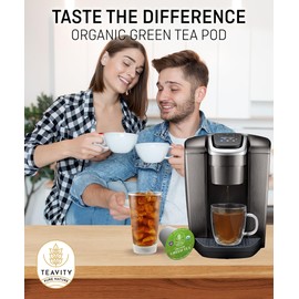 Organic Green Tea Pods for Keurig - Unsweetened Green Tea for K Cup Machines by Teavity (36 Tea Pods)