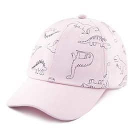 POMIJIAN Toddler Baseball Hat Baby Boy Sun Hat Cotton Baseball Cap UV Protection Girls Outdoor Park Hats for Kids (US, Age, 2 Years, 5 Years, Pink)