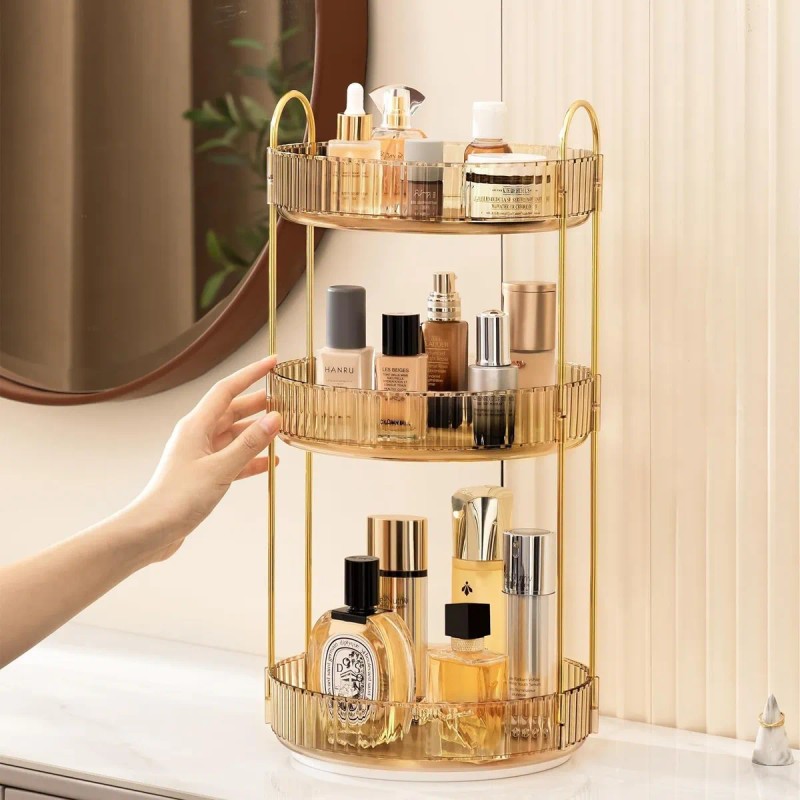 Organizador De Maquillaje Giratorio De 360 Grados 3 Niveles