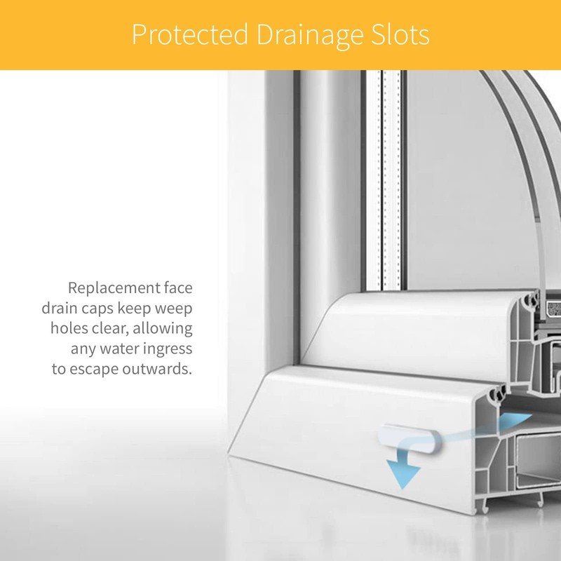 100 x White Face Drain Caps Window Door Weep Hole