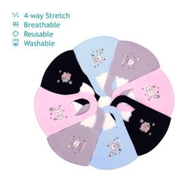 Kids Washable Reusable Face Mask Comfortable Set of 3 or 4 Colors by TK FASHION MASK (4 Set (with Image))