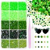 12000 Pcs Green Flatback Pearls and Rhinestones for Crafting, 3-5