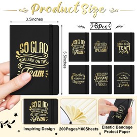 Dispowreath 18 Pcs Employee Appreciation Gift Set for Women Thank You Inspirational Gifts with A6 Leather Journal Notebook 16 Oz Glass Cup Glitter Ballpoint Pen (Team)