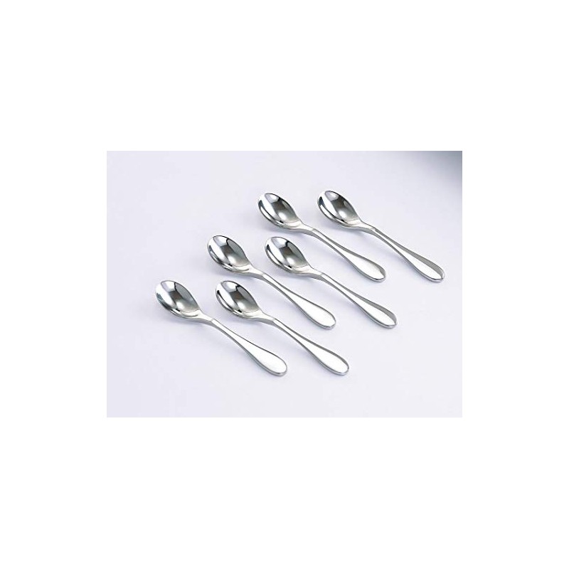 Knork Stainless Steel Demitasse Spoon (Set of 6), Shiny Gloss