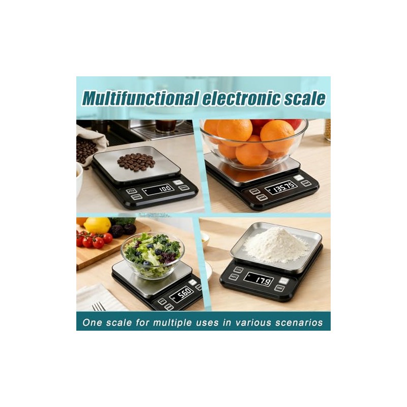 Digital Food Scale 11lb/5kg, Waterproof Kitchen Scale, Tare Function and