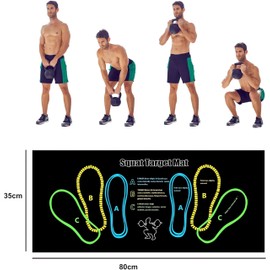 Squat Target Mat, Squat Guide Mat Knee Mat, Squat Mat with Foot Position for Exercise equipment, 31.5'' x 14'' Squat Leg Muscle Aiming, Kettlebell Weightlifting Squat Mat, Training Gluteal Muscle Pad