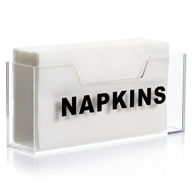 Acellegic Acrylic Napkin Holder Guest Paper Towel Holder for Bathroom Clear Waterproof Splashing Vertical Guest Towel Napkin Dispenser for Kitchen Restaurant Tables Outdoor