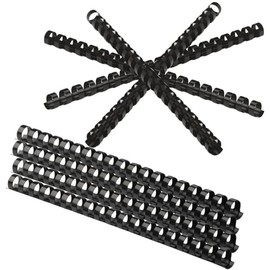 1InTheOffice Comb Binding Spines 8.5x11, Ring Plastic Binding Comb, Black Comb Spines, 1/2" Diameter (50/Pack)