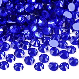 Blinginbox Hotfix Rhinestones, 1440 Pcs Crystal Hotfix Rhinestone Glass Rhinestones Round Crystal Gems Glass Stones for Clothes Shoes DIY Crafts Supplies(Sapphire-SS6)