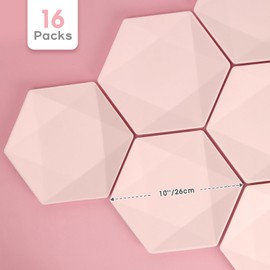 PARTY GO Pink Paper Plates, Heavy Duty Bagasse Disposable Plates Eco Friendly Composatble Biodegradable 10 inch Party Plates for Everyday Use Birthday Party Picnic, 16pcs