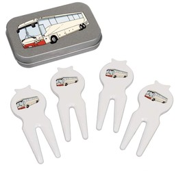 Azeeda 'Holiday Coach' Golf Divot Tool/Repair Fork Gift Set (GO00063239)