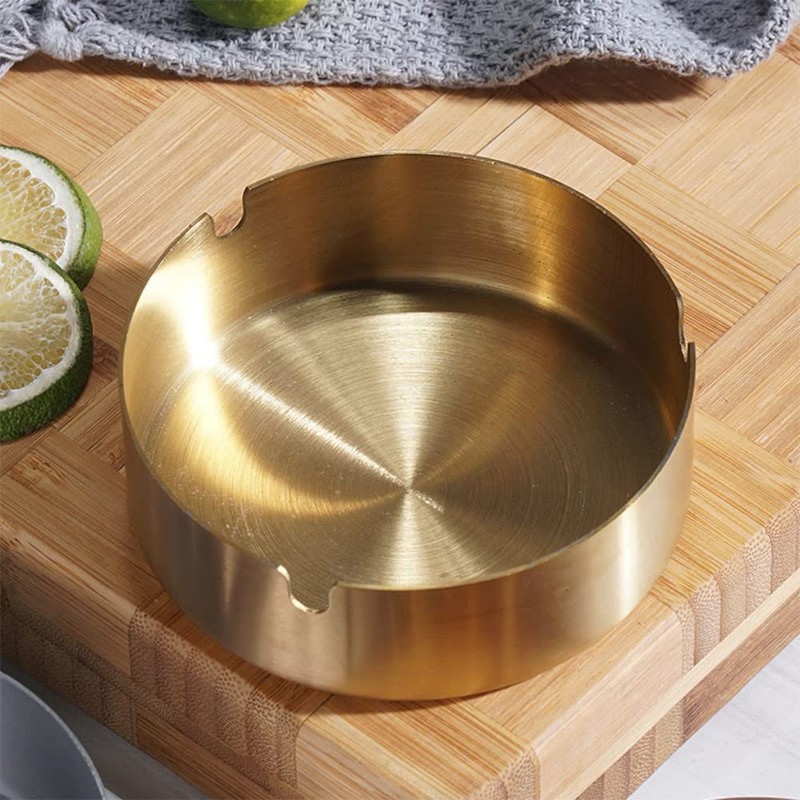 2 Pack Home Ashtray Stainless Steel Ashtray Cigar Ashtray Tabletop