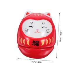 GRIRIW Fortune Cat Tumbler Doll Wobbling Decorative Figurine for Home Office Unique Desktop Fortune Cat Ornament Bright Smooth Textured Collectible Art