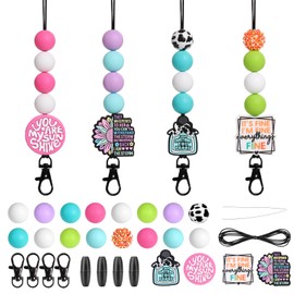 MUBYOK F03 Funny Quote Car Freshie Hangers Making Kit DIY Silicone Beads Hanging Charms Accessories Supplies