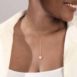 VIROMY Diamond Necklaces for Women 14K Gold Plated Dainty Gold Necklace for Women Trendy Necklaces for Teen Girls Simple Long Gold Chain Necklaces Women CZ Gold Heart Necklace Jewelry Gifts for Women