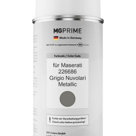 MG PRIME Autolack 2K Spraydosen Set für Maserati 226686 Grigio Nuvolari Metallic Basislack 2 Komponenten Klarlack Sprühdose