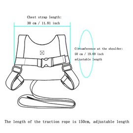 XFentech 1.5 m / 150 cm Children's Safety Lead Backpack, Baby Children Lead Wrist, Anti-Lost Belt Backpack Link, Children's Running Lead, Walking Strap for Children, Green