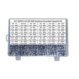 1500Pcs Lot 1UF-1000UF 6.3V-50V 36 Value SMD Aluminum Electrolytic Capacitors Assortment Kit with Box