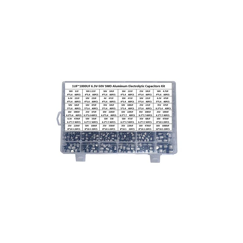 1500Pcs Lot 1UF-1000UF 6.3V-50V 36 Value SMD Aluminum Electrolytic Capacitors